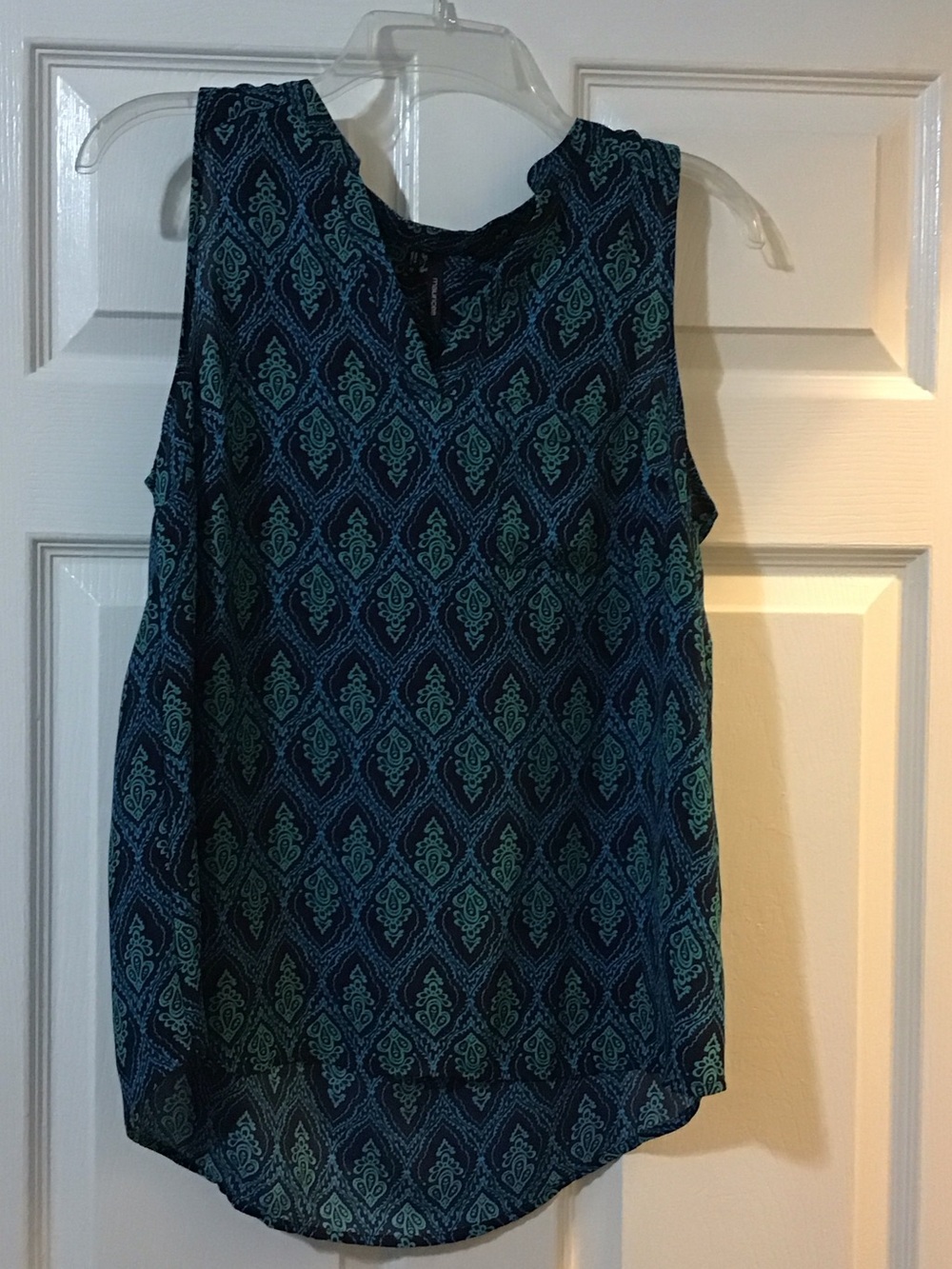 Maurices Navy & Teal Sleeveless Patterned Camisole
